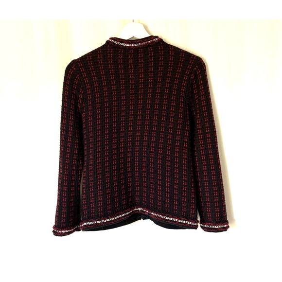 Alice & Olivia Blazer Georgia Jacket Embelished Tweed Small Elegant Knit - Picture 10 of 11